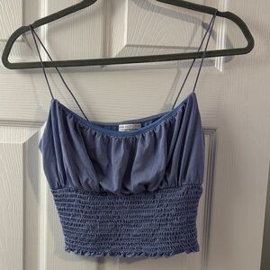 Purple/Blue Smocked Crop Top